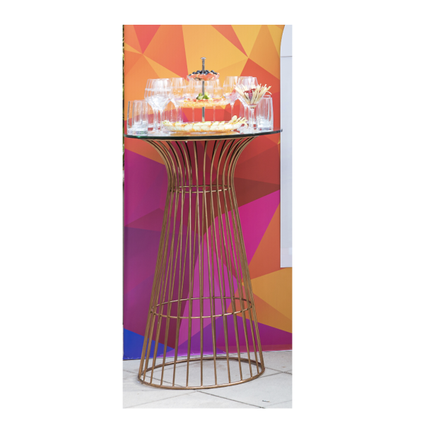 Rose Gold Wire Cocktail Table